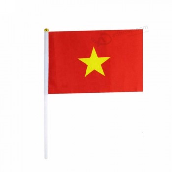Heißer verkauf vietnam sticks flagge national 10x15 cm größe hand wehende flagge