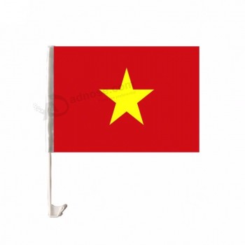Meilleur tissu polyester d’impression promotionnel Vietnam drapeau de fenêtre de voiture
