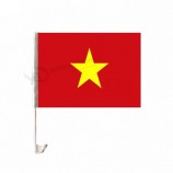 プロモーション最高の印刷ポリエステル生地ベトナム車の窓旗