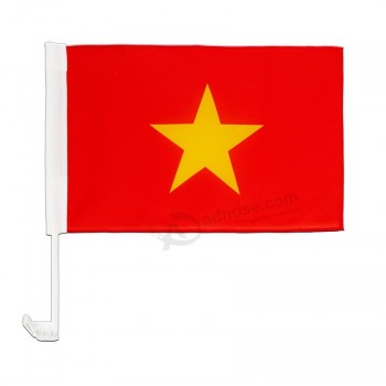 ventas al por mayor de poliéster de 12x18 pulgadas impreso digitalmente vietnam banderas de la ventana del coche