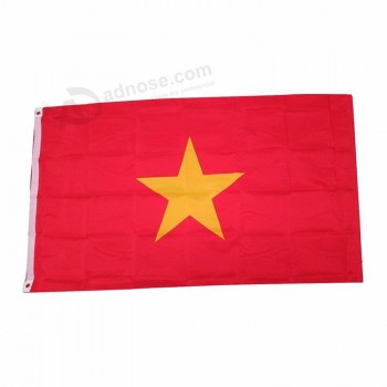 도매 100d 폴리 에스테르 직물 소재 국가 3 x 5 사용자 정의 베트남 국기