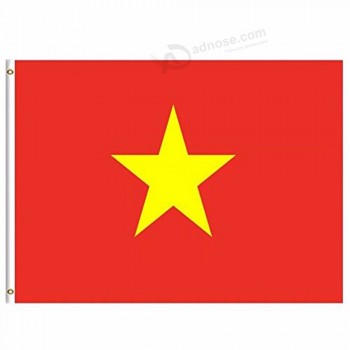 2019 Vietnam National Drapeau 3x5 FT 90X150CM Bannière 100D Polyester Drapeau personnalisé métal oeillet