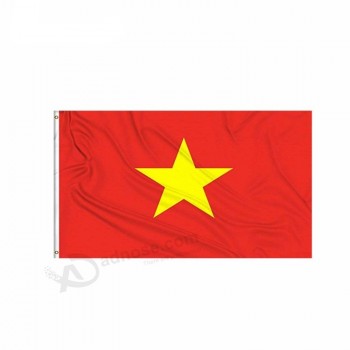 90 * 150 cm 100% poliéster rojo bandera de país de vietnam