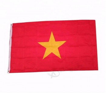 aangepaste 100% polyester 90 * 150 cm nationale vlag van Vietnam