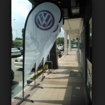Drapeau de plage Volkswagen volant Polyester Logo Volkswagen Drapeau de plage en plumes