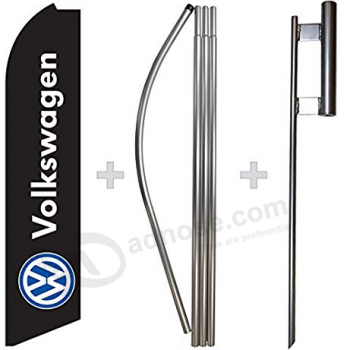 Logo personnalisé arborant un drapeau Volkswagen Swooper avec mât en aluminium
