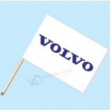 “ volvo徽标白色”-neoplex 30“ x 42”车用标志，安装在4'木质员工/杆子上