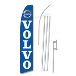 neoplex-「volvo」コンプリートフラグキット-15フィートの陽極酸化アルミニウムフラグポールとグラウンドスパイクを備えた12インチスーパーフェザー