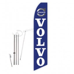 Volvo (Blue) Super Novo Feather Flag - Complete with 15ft Pole Set and Ground Spike