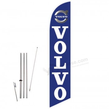 Cobb Promo Volvo (Blue) Feather Flag with Complete 15ft Pole kit and Ground Spike
