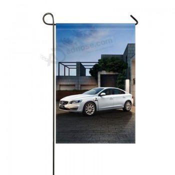 bandeira de jardim volvo S60 vista lateral branca 12x18 polegadas (sem mastro)