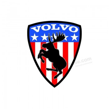 myswedishparts volvo prancing moose sticker USA flag 3 inch