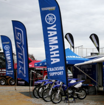 Double face Yamaha Motor Publicité Plume Bannière Drapeau