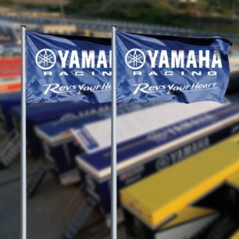 impresión personalizada banner de bandera de yamaha poliéster al aire libre