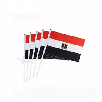 14 * 21 cm mini vermelho branco preto iêmen mão bandeira de plástico