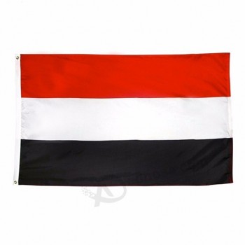 atacado 100d material de tecido de poliéster país nacional 3 x 5 bandeira do iêmen personalizado