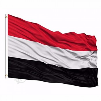 2019 Yémen National Drapeau 3x5 FT 90X150CM Bannière 100D Polyester Drapeau personnalisé métal oeillet