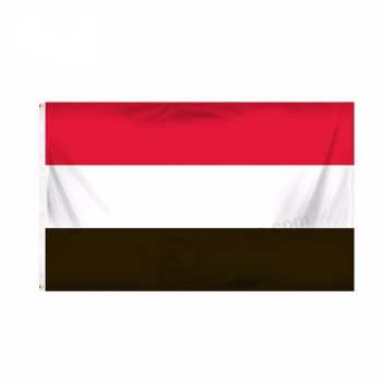 Продвижение Йемен полоса флаг 100% полиэстер более низкая цена шелкография 68D национальный флаг