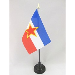 Yugoslavia Table Flag 4'' x 6'' - Yugoslavian Desk Flag 15 x 10 cm - Golden Spear top