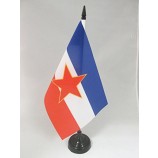 Fahne Jugoslawien Tischfahne 5 '' x 8 '' - Jugoslawische Tischfahne 21 x 14 cm - schwarzer Plastikstab und Sockel