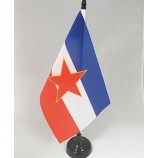 kundenspezifische Polyester-Jugoslawien-Tischversammlungs-Schreibtischflagge