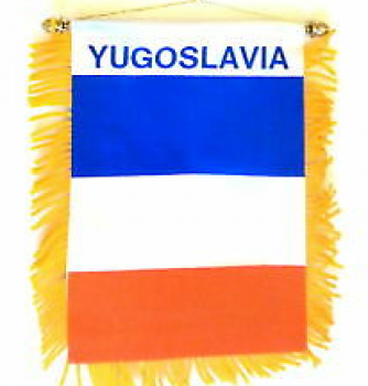 Polyester Yougoslavie Voiture nationale suspendu drapeau miroir