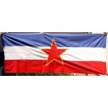 jugoslawien - vintage sfrj nationalflagge (kommunistische zeit) leinwand 190 x 75 cm