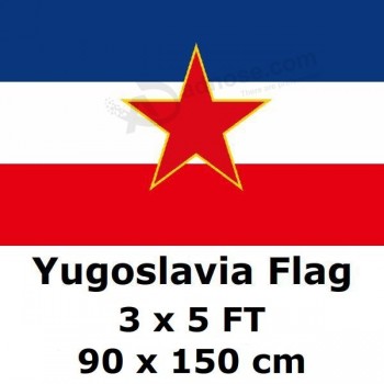 Fabricants personnalisé de haute qualité Drapeau de la Yougoslavie avec n’importe quelle taille