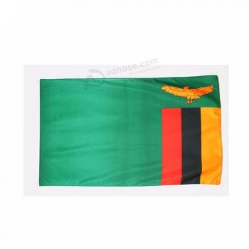 precio barato al por mayor de impresión digital 3x5ft zambia bandera del país