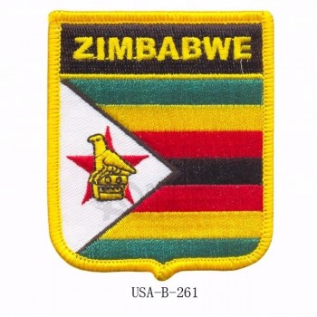 Zambia merrow stitch hilo de bordar de alta velocidad parche de bandera americana