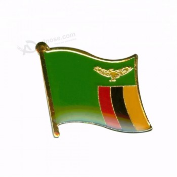 Zambia country flag lapel pin