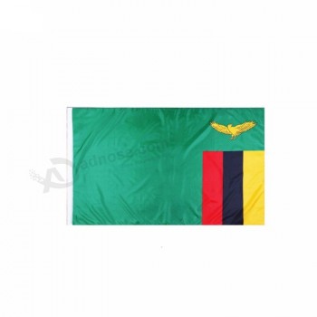 Zambia nacional 3x5ft poliéster colgante bandera mosca