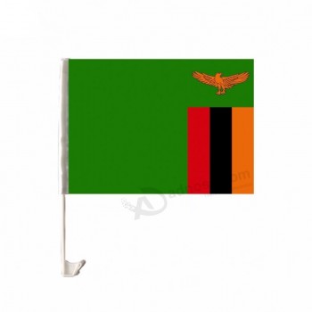Высокое качество 100% полиэстер ткань Замбия окна автомобиля флаг