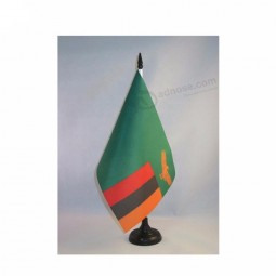Custom Design Sublimation Printing Zambia Country Table Flag