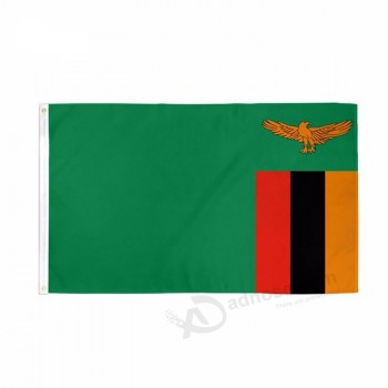 100 % 폴리 에스터 잠비아 국기