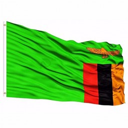 2019 Zambia National Flag 3x5 FT 90X150CM Banner 100D Polyester Custom flag metal Grommet