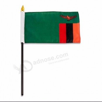 100% poliéster personalizado zambia bandera nacional del país