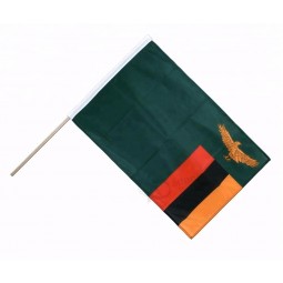 benutzerdefinierte dekorative Polyester Nation Sambia Land Hand Flagge