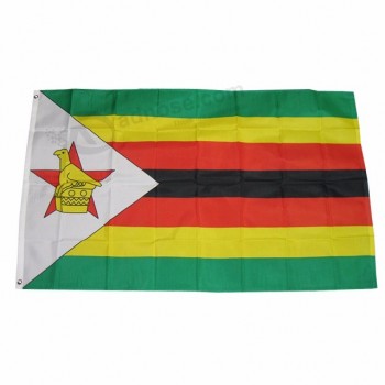 impresión digital poliéster bandera nacional de bandera de zimbabwe