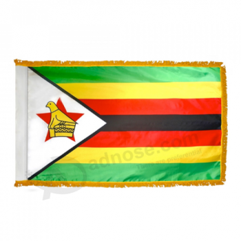 Colgante interior poliéster borla zimbabwe bandera al por mayor