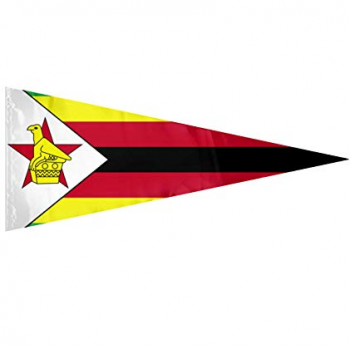 印刷された国の三角形のジンバブエ旗布バナー