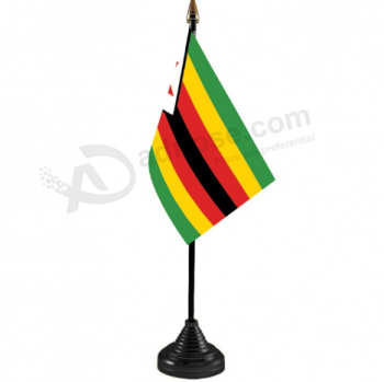 bandiera da tavolo scrivania in zimbabwe poliestere di piccole dimensioni