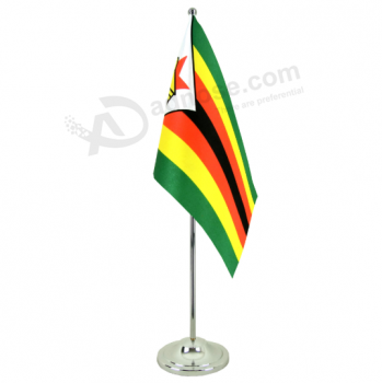 Drapeau de bureau du Zimbabwe Drapeau de table du Zimbabwe avec base