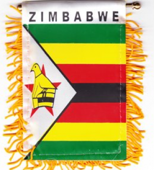 poliéster nacional coche colgando bandera de espejo de zimbabwe