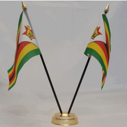 공장 직매 폴리 에스테 짐바브웨 탁상용 깃발