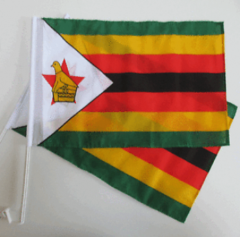 Drapeau national de la voiture du Zimbabwe en polyester double face