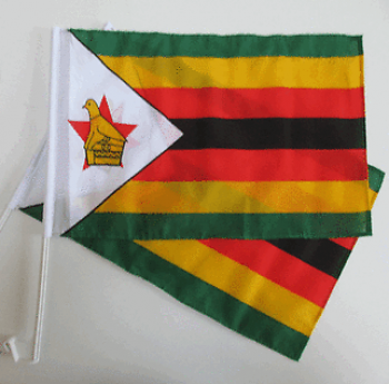 bandera nacional del coche de doble cara de poliéster zimbabwe