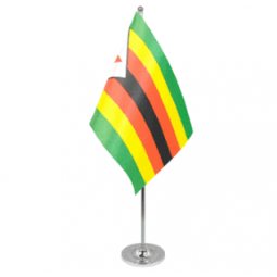 Meeting office Zimbabwe table flag with metal base