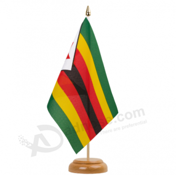 Vente en gros polyester Portugal bureau drapeau avec support en bois