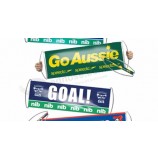 venta al por mayor impresa personalizada 24 * 70 cm retractable deportes Fan mano desplazamiento banner